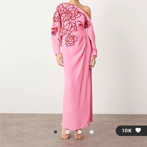 ASOS Edition Pink Embroidered Dress